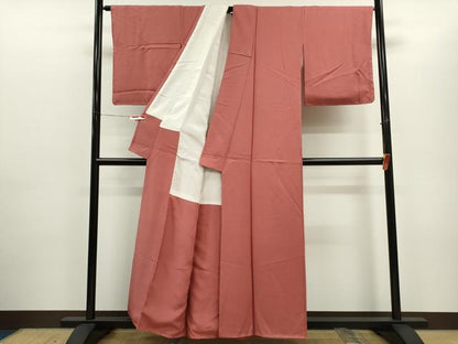 平和屋着物■上質な色無地 紋意匠 浅緋色 正絹 逸品 未使用 CABD0955ze