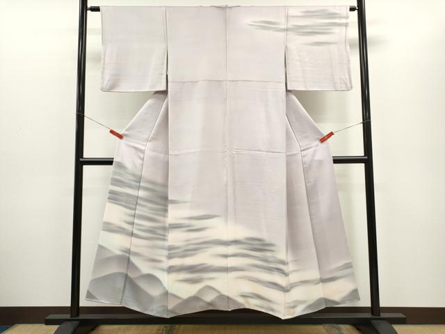 平和屋着物▼訪問着 霞遠山風景文 暈し染め 正絹 逸品 CABD0965ze