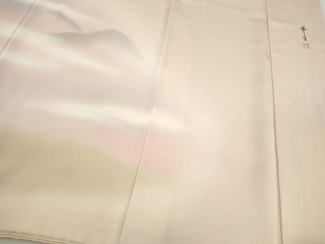 平和屋着物▼染色作家 安達華生 訪問着 草花文 正絹 逸品 CABD0977ze
