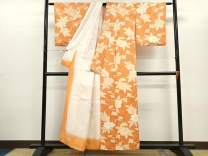 平和屋着物▼上質な小紋 地紋起こし 枝花文 正絹 逸品 CABD0987ze