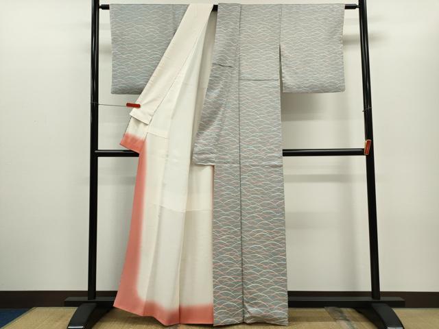 平和屋着物■上質な小紋 鮫小紋柄 芝草文 正絹 逸品 CABD1000ze
