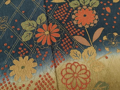 平和屋着物■訪問着 ふくれ織 網目枝花文 暈し染め 正絹 逸品 CABD1007ze