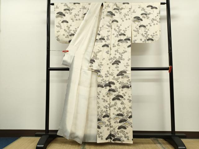 平和屋着物■訪問着 駒刺繍 枝松花文 金彩 正絹 逸品 CABD1011ze