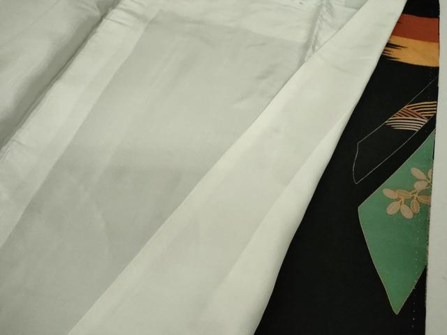 平和屋着物■豪華黒留袖　駒刺繍　扇面宝尽くし花文　金彩　正絹　逸品　CABD1020ze