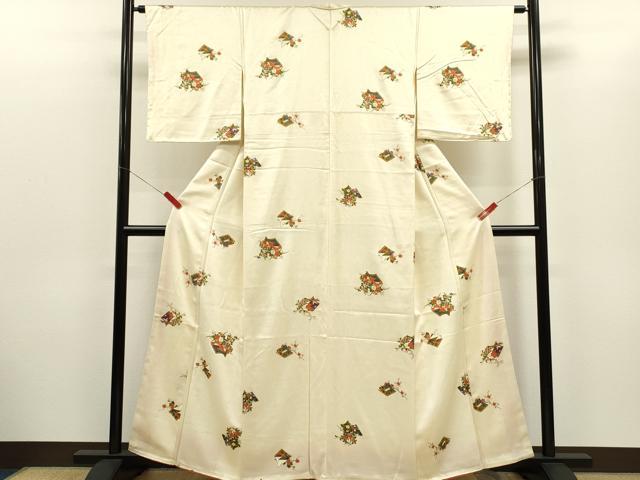 平和屋着物■上質な小紋 冊子草花文 正絹 逸品 未使用 CABD1026ze