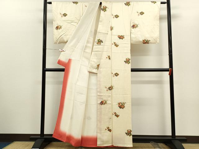 平和屋着物■上質な小紋 冊子草花文 正絹 逸品 未使用 CABD1026ze