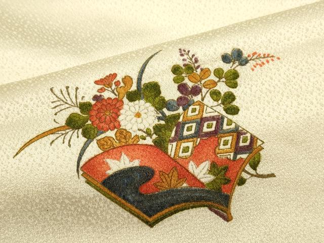 平和屋着物■上質な小紋 冊子草花文 正絹 逸品 未使用 CABD1026ze