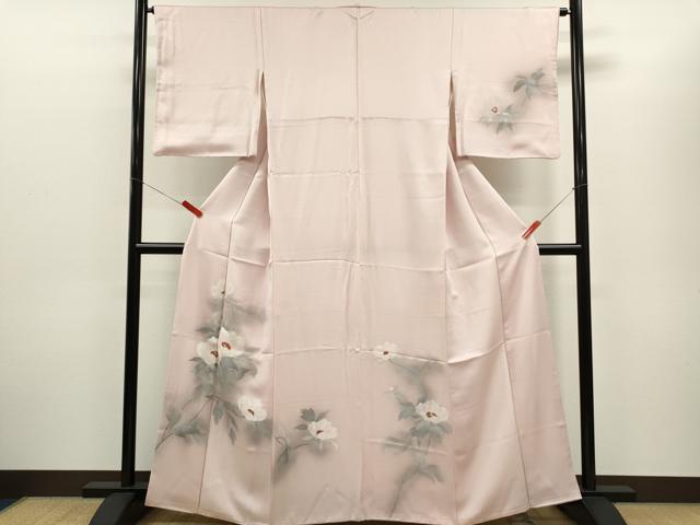 平和屋着物■訪問着　手描き　刺繍　枝花文　暈し染め　正絹　逸品　CABD1060ze