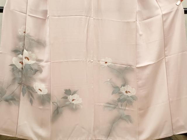 平和屋着物■訪問着　手描き　刺繍　枝花文　暈し染め　正絹　逸品　CABD1060ze