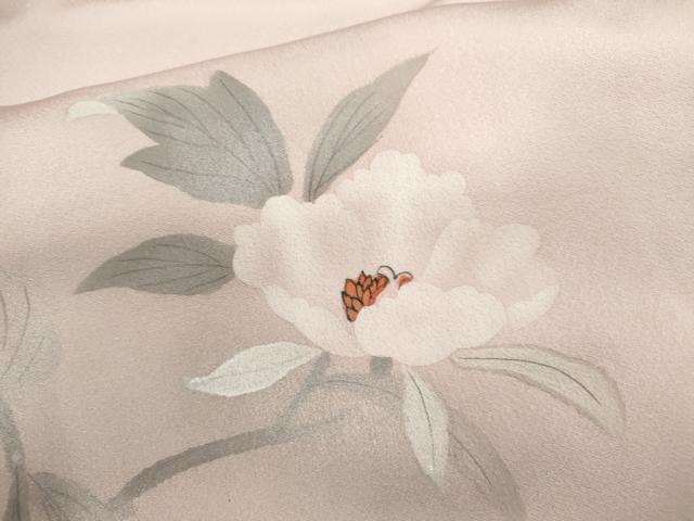 平和屋着物■訪問着　手描き　刺繍　枝花文　暈し染め　正絹　逸品　CABD1060ze