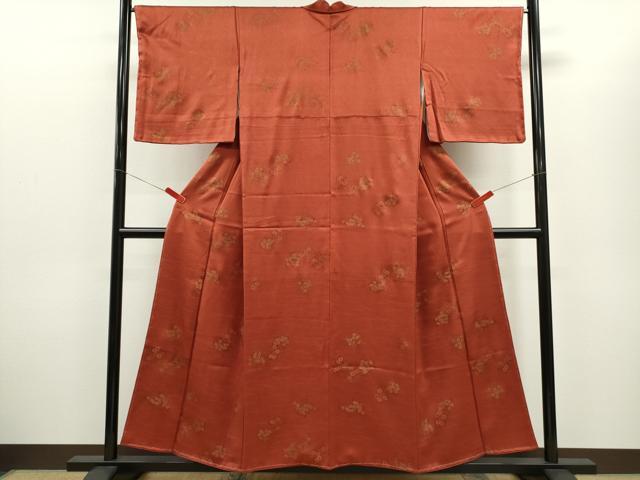 平和屋着物■上質な小紋　草花文　金彩　正絹　逸品　未使用　CABD1061ze