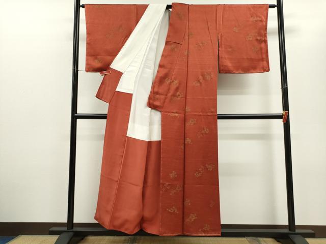 平和屋着物■上質な小紋　草花文　金彩　正絹　逸品　未使用　CABD1061ze