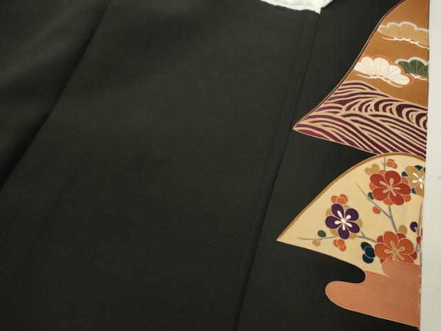 平和屋着物■豪華黒留袖 駒刺繍 遠山流水草花文 金彩 正絹 逸品 CABD1130ze
