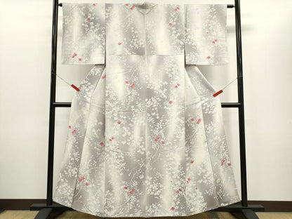 平和屋着物■上質な小紋 枝花文 暈し染め 正絹 逸品 CABD1136ze