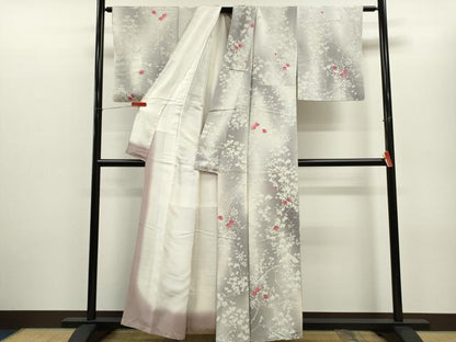 平和屋着物■上質な小紋 枝花文 暈し染め 正絹 逸品 CABD1136ze