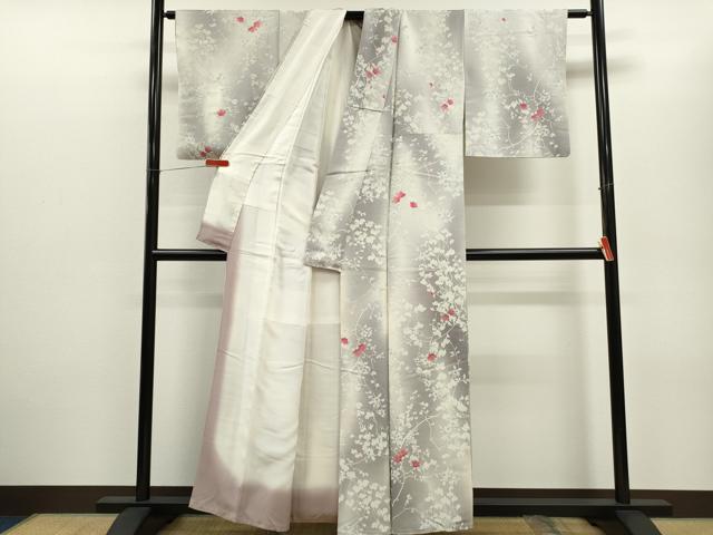 平和屋着物■上質な小紋 枝花文 暈し染め 正絹 逸品 CABD1136ze
