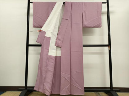 平和屋着物■上質な色無地　紋意匠　薄葡萄色　正絹　逸品　CABD1139ze