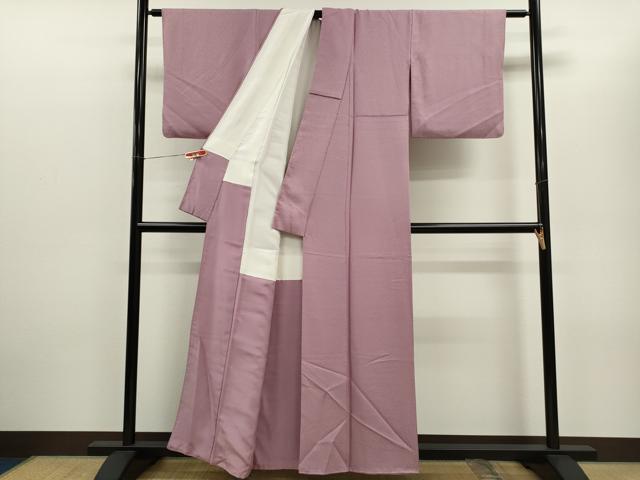 平和屋着物■上質な色無地　紋意匠　薄葡萄色　正絹　逸品　CABD1139ze