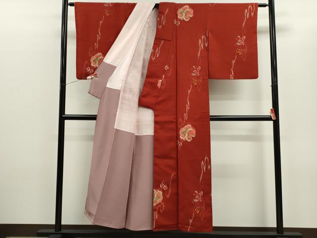 平和屋着物■上質な小紋　舞花文　金銀糸　正絹　逸品　CABD1143ze