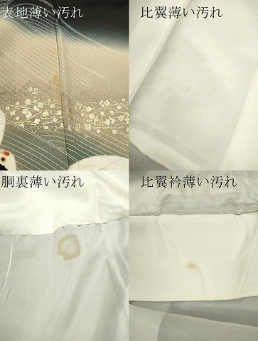 平和屋着物■中国三大刺繍 相良刺繍 黒留袖 作家物 群鶴 暈し染め 金彩 正絹 逸品 CABD1144ze