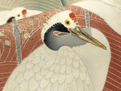 平和屋着物■中国三大刺繍 相良刺繍 黒留袖 作家物 群鶴 暈し染め 金彩 正絹 逸品 CABD1144ze