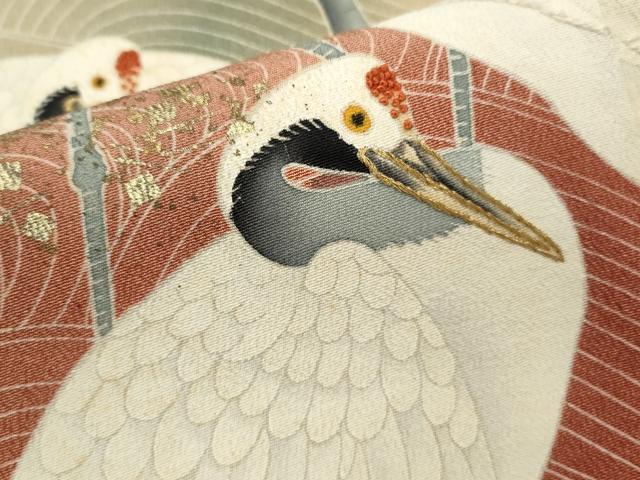 平和屋着物■中国三大刺繍 相良刺繍 黒留袖 作家物 群鶴 暈し染め 金彩 正絹 逸品 CABD1144ze