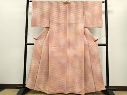 平和屋着物■上質な小紋　菊菱文　暈し染め　正絹　逸品　CABD1156ze