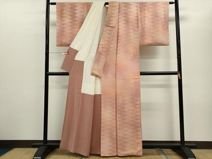 平和屋着物■上質な小紋　菊菱文　暈し染め　正絹　逸品　CABD1156ze