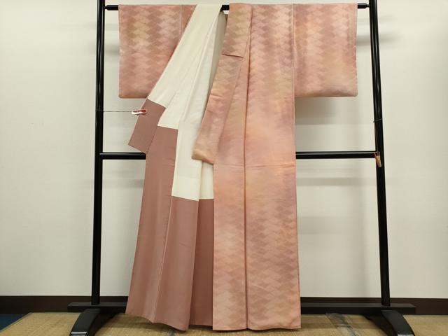 平和屋着物■上質な小紋　菊菱文　暈し染め　正絹　逸品　CABD1156ze