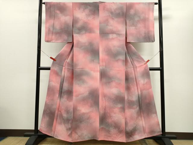 平和屋着物■上質な小紋　草花地紋　暈し染め　正絹　逸品　CABD1162ze