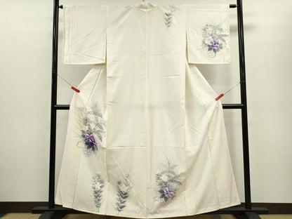 平和屋着物▼訪問着 紬地 手描き 花籠文 正絹 逸品 CABD1172ze