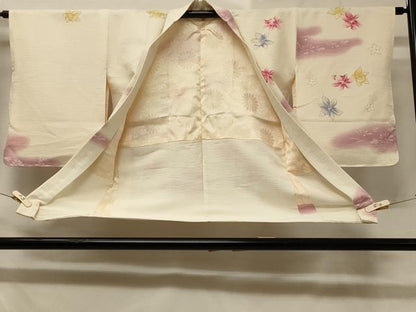 平和屋着物＃羽織 草花文 暈し染め 金彩 正絹 逸品 未使用 CABD1211in