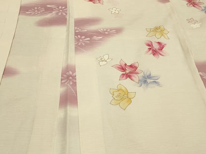 平和屋着物＃羽織 草花文 暈し染め 金彩 正絹 逸品 未使用 CABD1211in