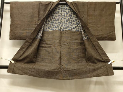 平和屋着物＃長羽織 絣文様 正絹 逸品 CABD1216in