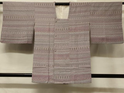 平和屋着物＃道行コート 横段吉祥文 正絹 逸品 CABD1264in