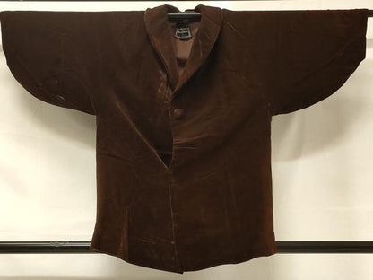 平和屋着物＃和装コート 茶褐色 ベロア CABD1270in