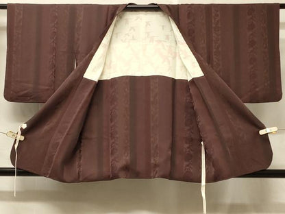 平和屋着物＃道行コート 花唐草間道地紋 正絹 逸品 CABD1271in