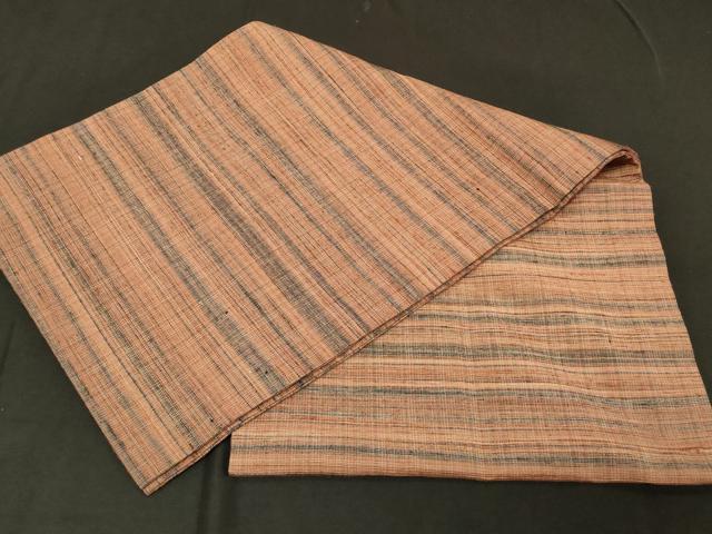 平和屋着物＃道行コート 紬地 横段文 ショール付き 正絹 逸品 CABD1286in