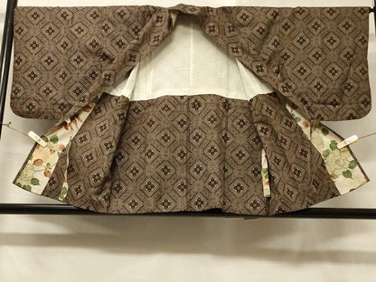 平和屋着物∞本場大島紬　道中着　龍郷絣　花菱文　正絹　逸品　CABD1295in