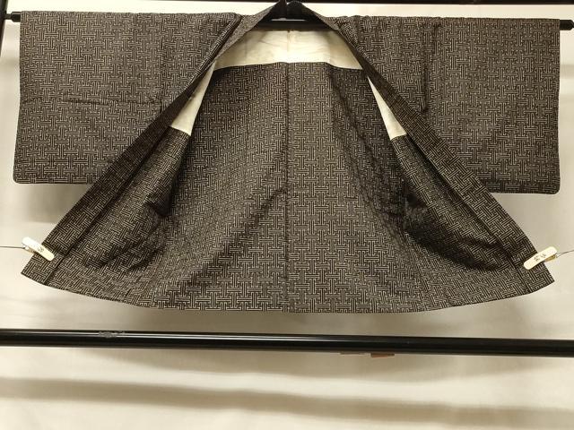 平和屋着物∞本場大島紬　羽織　龍郷絣　秋名バラ柄　正絹　逸品　CABD1304in