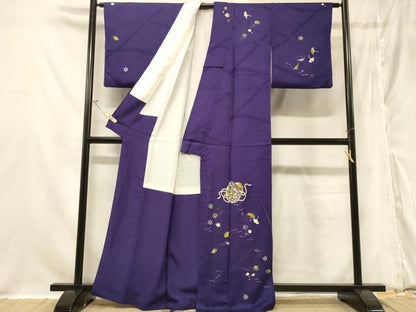 平和屋着物■訪問着 秋草籠文 金彩 正絹 逸品 CABD1311in