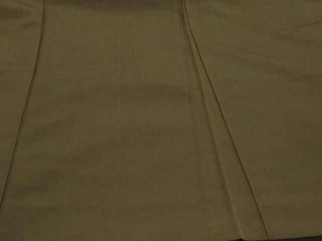 平和屋着物＃男性　長羽織　紬地　藍媚茶色　正絹　逸品　CABD1341in