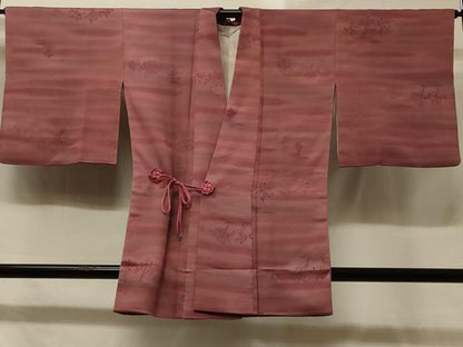 平和屋着物＃道中着　霞枝花文　暈し染め　正絹　逸品　CABD1349in