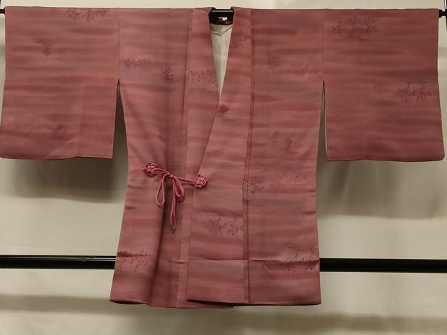 平和屋着物＃道中着　霞枝花文　暈し染め　正絹　逸品　CABD1349in