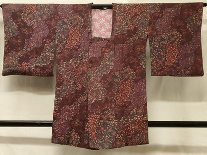 平和屋着物＃道行コート　草花文　正絹　逸品　CABD1353in