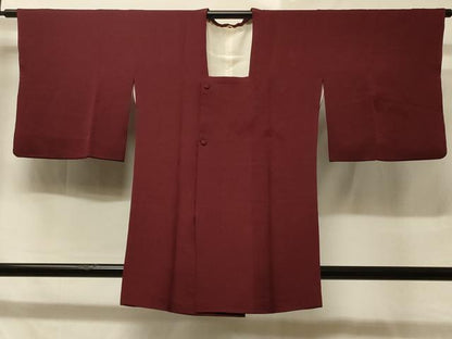 平和屋着物＃道行コート　草花地紋　葡萄茶色　正絹　逸品　CABD1361in