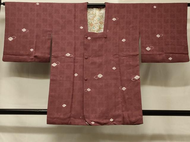 平和屋着物＃道行コート　絞り　舞葉文　正絹　逸品　CABD1370in