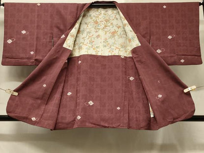 平和屋着物＃道行コート　絞り　舞葉文　正絹　逸品　CABD1370in