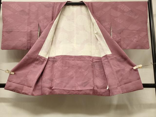平和屋着物＃道行コート 地紋起こし 切嵌花文 正絹 逸品 CABD1391in