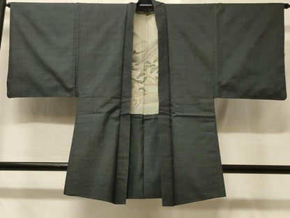 平和屋着物＃男性　本場大島紬　羽織　100亀甲　総詰め　反端付き　正絹　逸品　CABD1402in